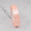 Peach pink satin ribbon roll with fine twill texture for gift wrapping and DIY crafts - No. 1007