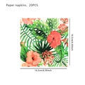 20er-Pack Hawaii-Papierservietten mit tropischen Palmblättern und Flamingo-Blumenmuster - Blätter (Tropisches Florales Grünes Blatt Stil)
