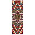 PU-lederen bladwijzer met kwastje en ingewikkeld mandala-diamantschilderpatroon - SQ-06 Rood Groen Mandala