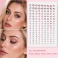 Pink acrylic face rhinestone stickers in mixed sizes for festival eye makeup decoration - 126 Pieces/Pack (Mixed Sizes) / Light Pink