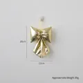 Goldene Weihnachtsschleife mit Metallic-Finish, 20 cm Hängedekoration für Bäume - 12cm Champagner (30g)