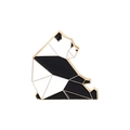 Minimalist geometric panda enamel brooch pin with a black and white gold-plated finish - Panda Style (XZ3468)
