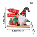 Décoration de Noël gnome en bois pour table avec panneau Merry Christmas et bonnet à carreaux - Gnome de Flèche