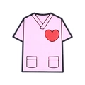 Ciondolo per scarpe a camice rosa con cuore rosso per zoccoli da infermiere medico - Vecchio Scrub Top Rosa