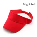 Bright red empty top sun hat with adjustable strap and wide brim for outdoor sun protection - Red