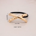 Golden minimalist alloy bow hair tie with high elastic band and polished metallic finish - #25-Criss-Cross Metal