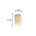 Golden rectangle alloy tag with August Harmony engraving and matte finish pendant - Gold