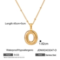Gold stainless steel balloon letter O pendant necklace with adjustable chain length - Letter O