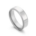 Minimalist silver stainless steel couple ring with double beveled edges and polished finish - US 5 / 6mm Steel Silver
