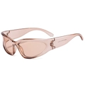 Retro cat-eye sunglasses with light brown translucent frames and anti-UV lenses - Light Tea Frame Tea Lens