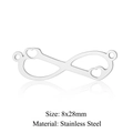 Silver stainless steel infinity and double heart connector jewelry charm 8x28mm - Infinity Heart (5 Pcs/Pack) / Silver