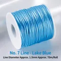 Lake blue 1.5mm braided cord for DIY jewelry making, 70m roll of smooth nylon string - Lake Blue