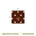 Cute mushroom pattern diatomite absorbent heat resistant coaster with beige polka dots - Square Polka Dot Mushroom