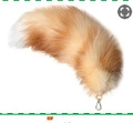 Faux fox tail accessory in orange and white gradient with silver metal clasp - 40CM / Crystal Fox 3