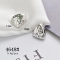 Detailed view of silver heart leopard charm with 14x16mm size and 5.8g weight markings - Silver Irregular Textured Geometric Finding (4648#)