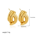 Detailed view of 18K gold twisted earrings with dimensions 17mm by 12mm and weight 7.4g - 18K Gold Small Cross Style (T161)