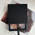Caja de joyería deslizante en negro brillante con marco de suspensión de PE - Negro Brillante Sin Impresión/Interior 9x9x2cm