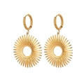 Chic 18K gold plated stainless steel hollow sunflower hoop earrings for women - Hollow Sun Flower Hoop (G10165404) / Gold