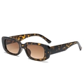 Retro rectangular sunglasses featuring classic tortoise frames and brown gradient lenses - Tortoiseshell Frame Brown Lens