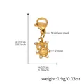 Goldener Panda-Anhänger mit Zirkonia-Inlay für Armbänder aus rostfreiem Edelstahl - 2 Stück Goldener Bären-Zirkonia-Anhänger
