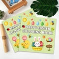 Happy Easter Coloring Book for kids featuring cute rabbits and eggs on a green background - Easter (TS04-Easter)