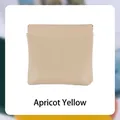 Portable apricot yellow PU leather storage pouch with automatic magnetic closure - 8*8cm / Apricot Yellow
