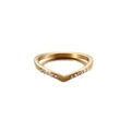 Eleganter V-förmiger Goldring im funkelnden Wishbone-Design mit mikroversetzten Zirkonia - US 6 / Gold (KR82469-GC)