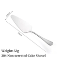 Polished 304 stainless steel cake server without serrated edge, 23cm long and 4.8cm wide - Thickened 304 Stainless Steel Smooth Cake Shovel