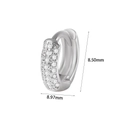 Silver round hoop earring pave set with triple rows of cubic zirconia and dimensions - #20 Pave Triple Row Zircon Style