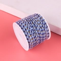Blue and gold metallic hand-woven cotton cord on spool for DIY jewelry making - No.18 Two-tone Blue