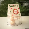Champagne gold Christmas ball ornament set in transparent box with house pendant - Champagne Gold Handbag House (Q-A02-54)