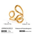Goldener unregelmäßiger Liquid-Metal-Ring aus wasserfestem Edelstahl, verstellbares Design - Umschlingender Unregelmäßiger Stil (JDRW2410013)