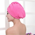 Absorbent rose pink microfiber hair drying towel turban for women bath routine - 60*25cm 70g / Rose Red