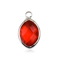 Marquise cut red crystal pendant with silver setting for DIY jewelry making - Silver - July