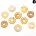 Set of 10 natural yellow agate donut pendants with polished finish and smooth surface - 18mm Yellow Jade (Single)