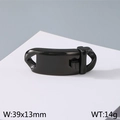 Chiusura nera lucida per catena cubana da 13mm in misura 39x13mm per gioielli - Stile Grande Nero (KLJ6293-Z)