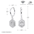 Misura dettagliata degli orecchini a stella in argento 925 con zirconi micro-incastonati - Argento 925 / Argento