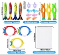34-piece diving toy set including colorful torpedoes, rings, gems and storage bag - 19-Piece Set (With Storage Bag)