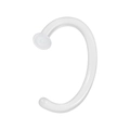 Clear L-shaped nose ring retainer made of flexible silicone for piercings - Transparent C-Shape 1x8x2mm