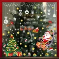 Statische Weihnachts-Fensteraufkleber mit Weihnachtsmann, Rentieren und Schneeflocken - 3er Set / XC28+64+70