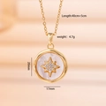 Collana a stella ottagonale placcata in oro 18 carati con madreperla bianca e zirconi - Stella a otto punte / Oro