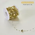 Chaîne de perles dorées avec étoiles de 10m pour décoration de sapin de Noël - Chaîne de perles étoile à cinq branches dorée 10m