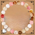 Détail du bracelet en perles de pierre naturelle avec pendentif cœur sur carte cadeau - Bracelet en pierre pastèque