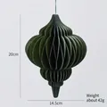 Dark green onion-shaped paper honeycomb hanging ornament, 20cm height, festive decoration - 20CM Large Green Style C