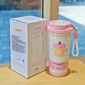 Cute pink 550ml vacuum insulated coffee mug with 316 stainless steel and cartoon prints - 550ml / 316 Stainless Steel Liner / WB-BW2510 Pink