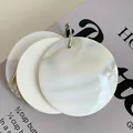 Artistic round natural mother of pearl shell charms with silver metal rings - Freshwater Shell Memo Pad - Approx. 8cm / Approx. 8cm