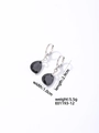Élégantes boucles d'oreilles argentées avec strass noirs en forme de goutte et fermoir sûr - Goutte d'eau noire (Zircon blanc et noir)