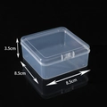 Mini transparent plastic jewelry storage box with flip lid measuring 8.5x8.5x3.5 cm - 3585 Square Box (8.5*8.5*3.5cm)