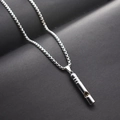 Collana con ciondolo a fischietto d'argento con catena box e finitura metallica lucida - 60CM