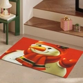 Tapis de Noël rouge avec bonhomme de neige et texte Merry Christmas pour décor de fête - Bonhomme de Neige Dessin Animé